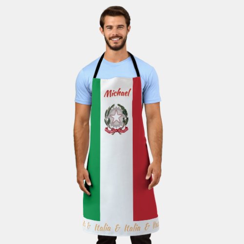 Italian Flag apron Italy Italian Chefs kitchen Apron