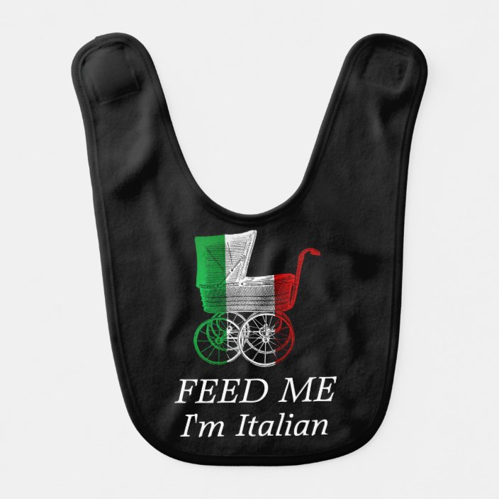 Italian Flag Baby Carriage Feed Me Bib