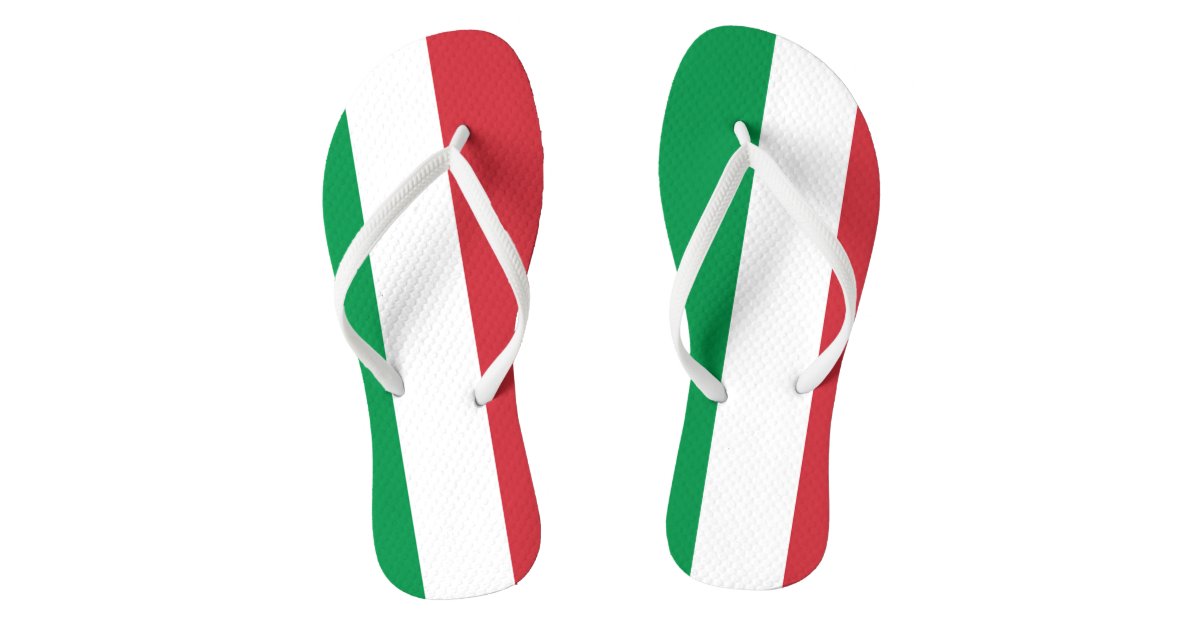 Italian Flag Beach Flip Flops For Men And Women Zazzle Italian Flag Beach Flip Flops For Men