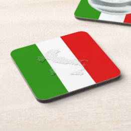 Italian flag beverage coaster