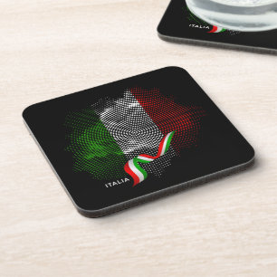 Italian flag beverage coaster