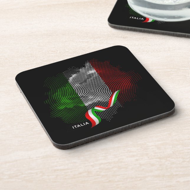 Italian flag beverage coaster (Left Side)