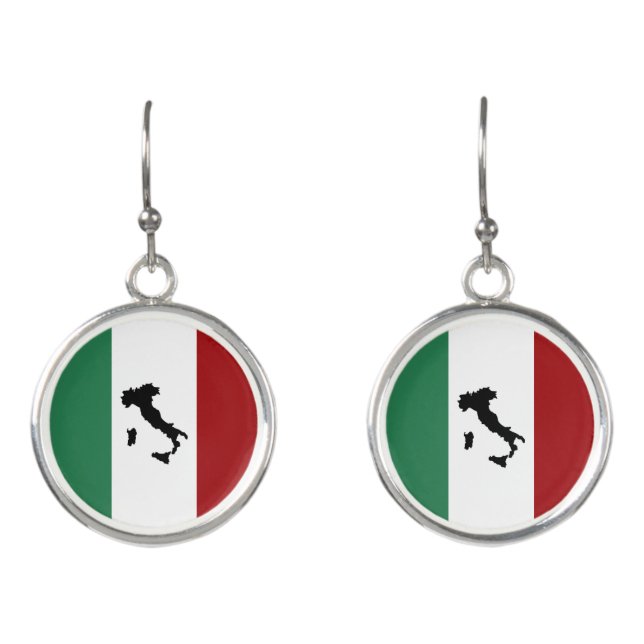 Italian Flag & Boot Earrings (Front)
