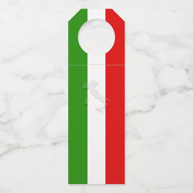 Italian flag bottle hanger tag (Front)