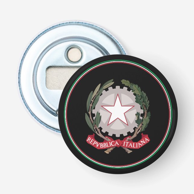 Italian Flag Bottle Opener, Italy Emblem / Party Bottle Opener (Front)