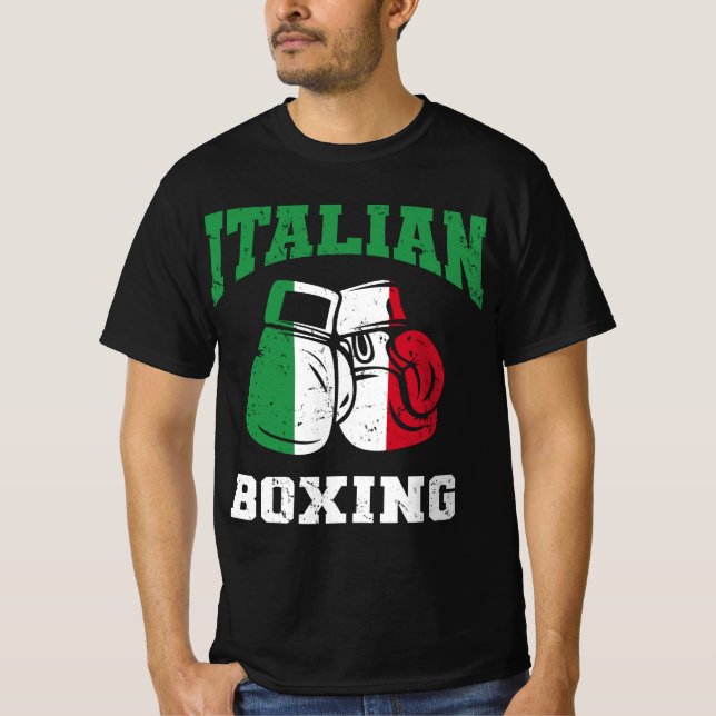 Italian flag boxing gloves T-Shirt (Front)