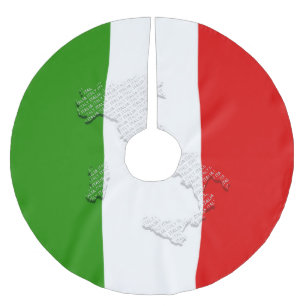 Italian flag brushed polyester tree skirt
