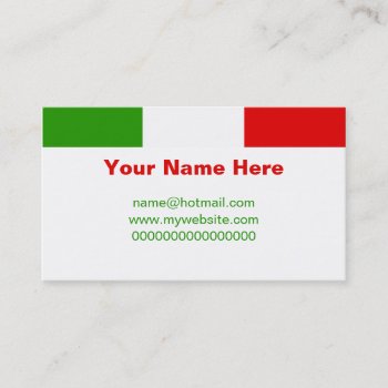 Italian Flag Business Card by prawny at Zazzle