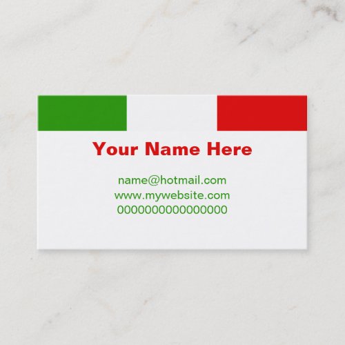 Italian Flag Business Card