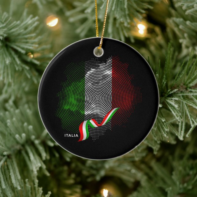 Italian flag ceramic ornament (Tree)