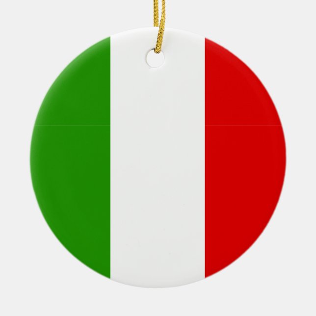 Italian Flag Ceramic Ornament (Front)