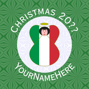 Italian Flag Christmas Angel Personalized Magnet