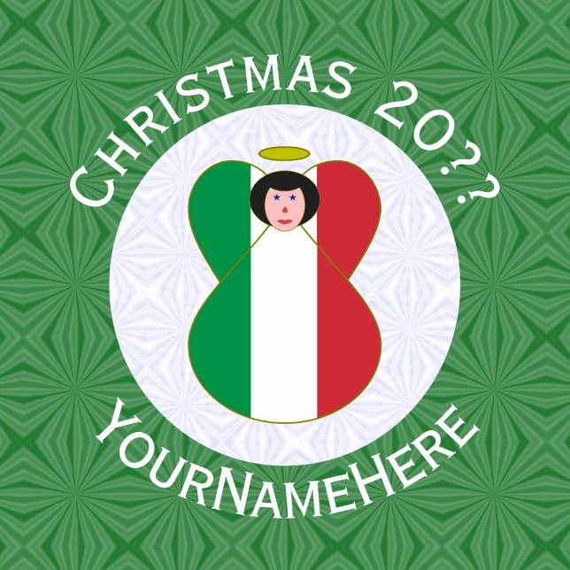 Italian Flag Christmas Angel Personalized Magnet (Creator Uploaded)