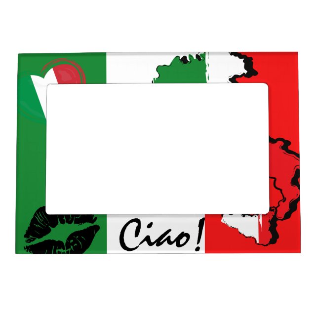 Italian Flag Ciao Magnetic Picture Frame (Front)