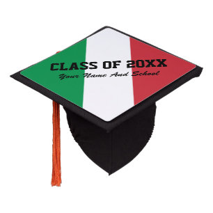 Italian flag class of school graduation party graduation cap topper