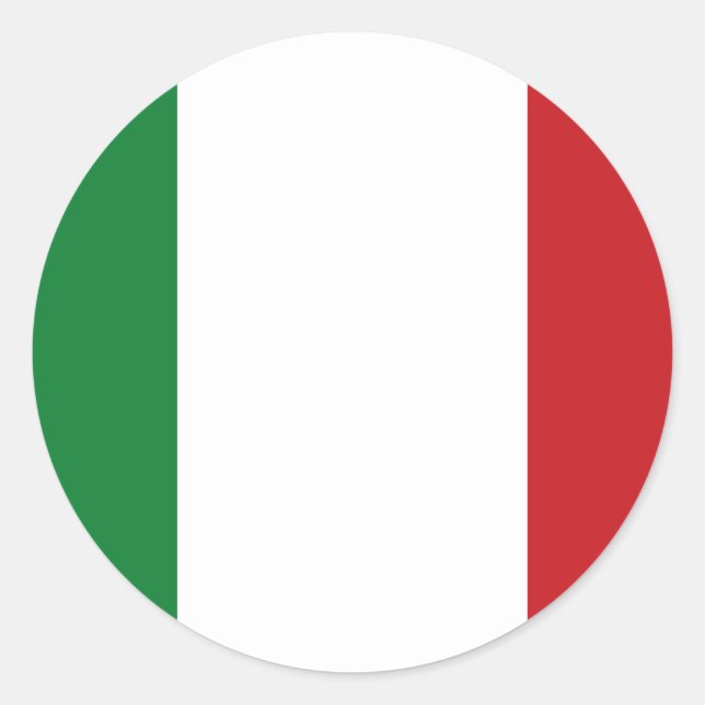 Italian flag classic round sticker (Front)