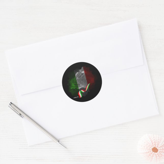 Italian flag classic round sticker (Envelope)