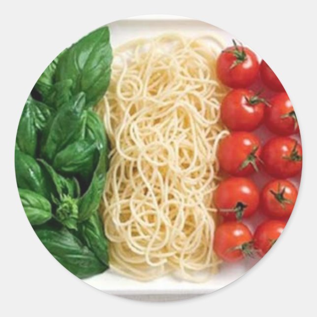 Italian Flag Classic Round Sticker (Front)