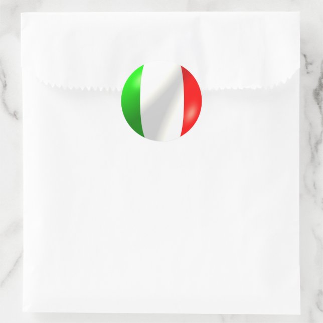 Italian Flag Classic Round Sticker (Bag)