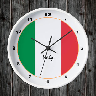Italian Flag clock, Italy trendy fashion /design Round Clock