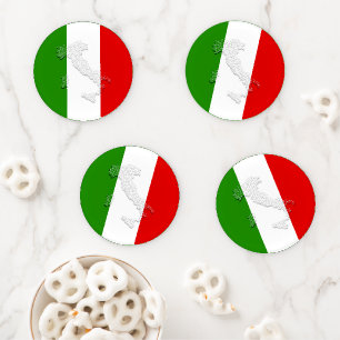 Italian flag coaster set