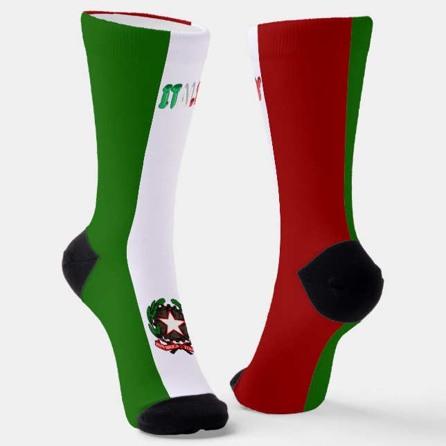 Italian flag-coat arms socks (Angled)