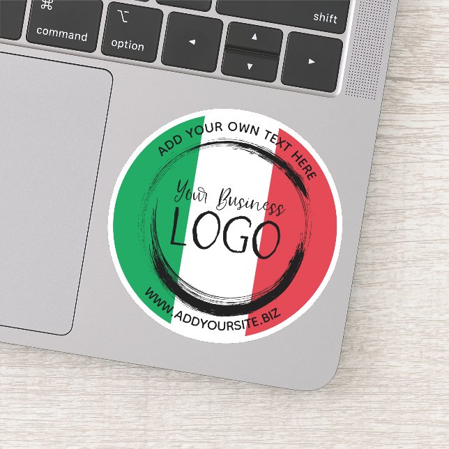 Italian Flag Colors Business Logo Circle Sticker (Detail)