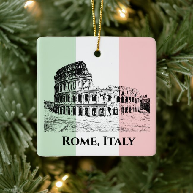 Italian Flag Colors Colosseum Design Ornament