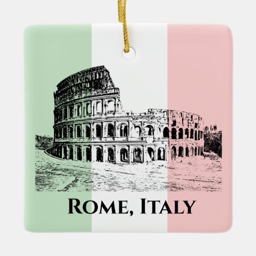 Italian Flag Colors Colosseum Design Ornament