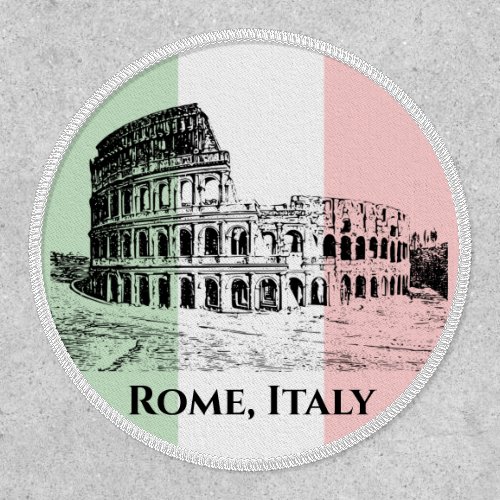 Italian Flag Colors Colosseum Design Patch