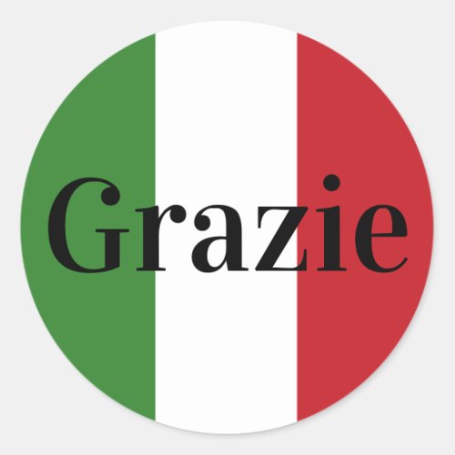 Italian Flag Colors Italy Green White Red Grazie Classic Round Sticker