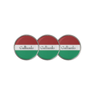 Italian Flag Colors Surname Name Custom Golf Ball Marker