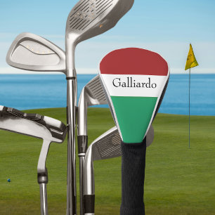 Italian Flag Colors Surname Name Custom Golf Head Cover