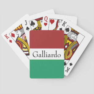 Italian Flag Colors Surname Name Custom Poker Cards