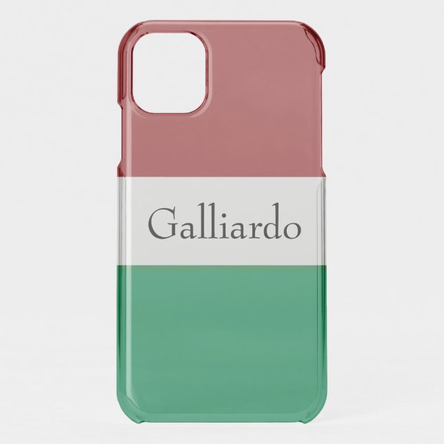 Italian Flag Colors Surname Name Custom  Uncommon iPhone Case (Back)