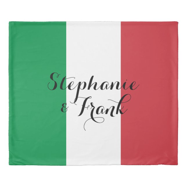 Italian Flag Colors Wedding Duvet Cover (Front)