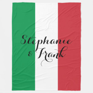 Italian Flag Colors Wedding Fleece Blanket