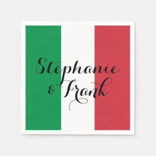 Italian Flag Colors Wedding Napkins