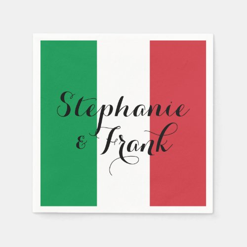 Italian Flag Colors Wedding Napkins