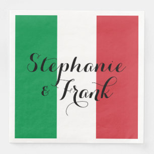 Italian Flag Colors Wedding Paper Dinner Napkins