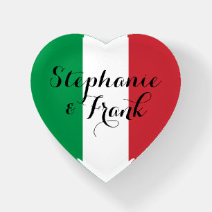 Italian Flag Colors Wedding Paperweight