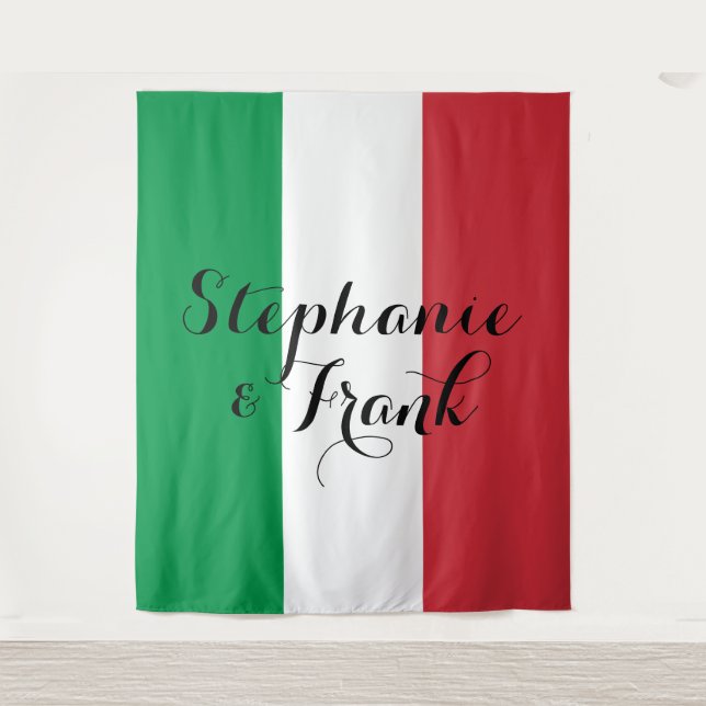 Italian Flag Colors Wedding Tapestry (Front)