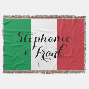 Italian Flag Colors Wedding Throw Blanket