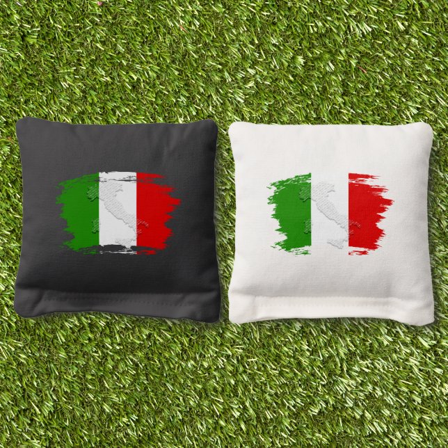 Italian flag cornhole bags (Grass)