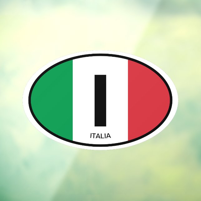 Italian flag country code oval vinyl car window cling (Sheet 3)