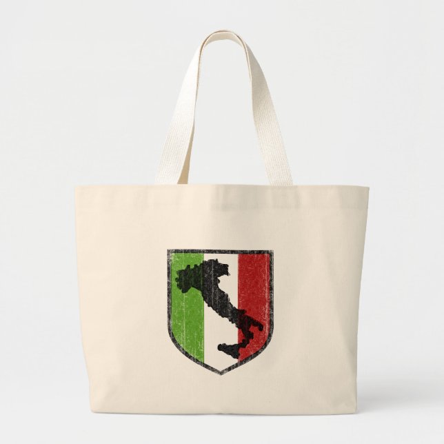 Italian Flag Crest Boot Medieval Large Tote Bag (Front)