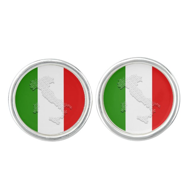 Italian flag cufflinks (Front)