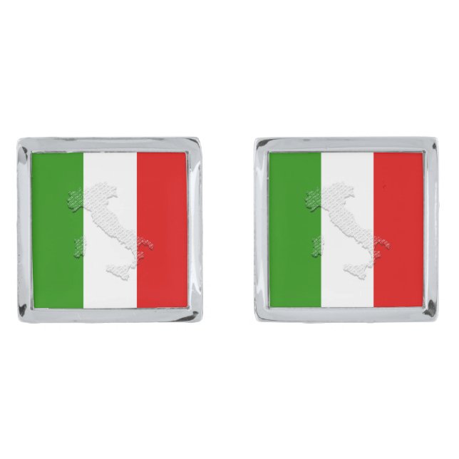 Italian flag cufflinks (Front)