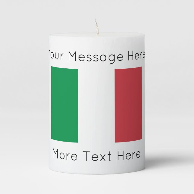 Italian flag custom block candle decor for Italy (Front)