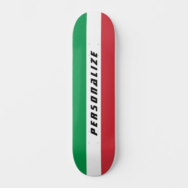 Italian flag custom design skateboard deck (Front)